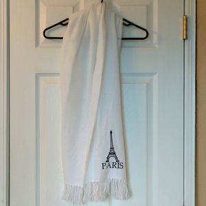White Paris Scarf